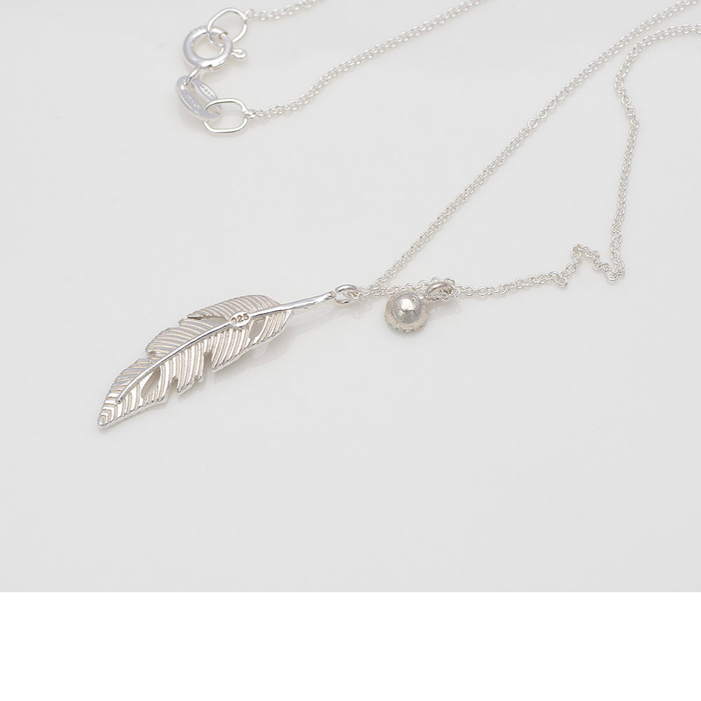 925 silver leaf cubic necklace_KWAJE446