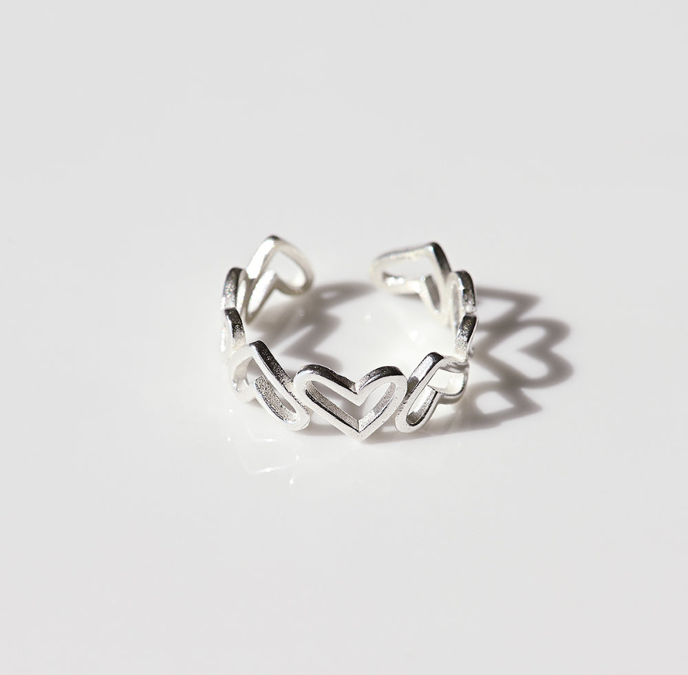 925 silver line heart open ring_KWAJE039