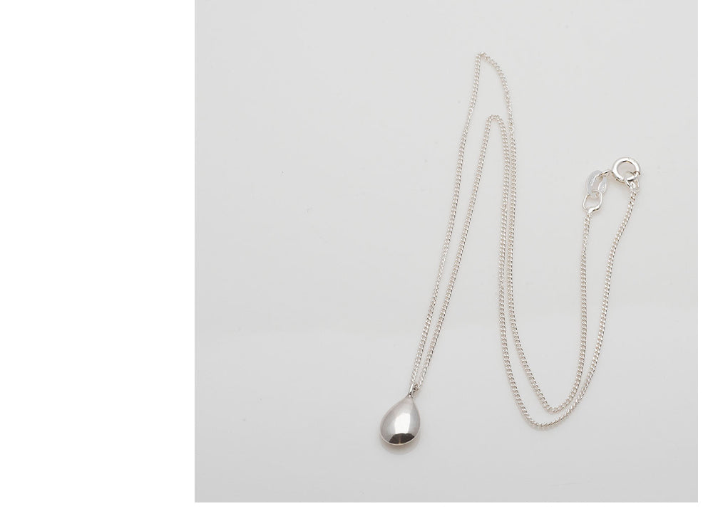 925 Silver Rump Water Drop Necklace_KWAJE589