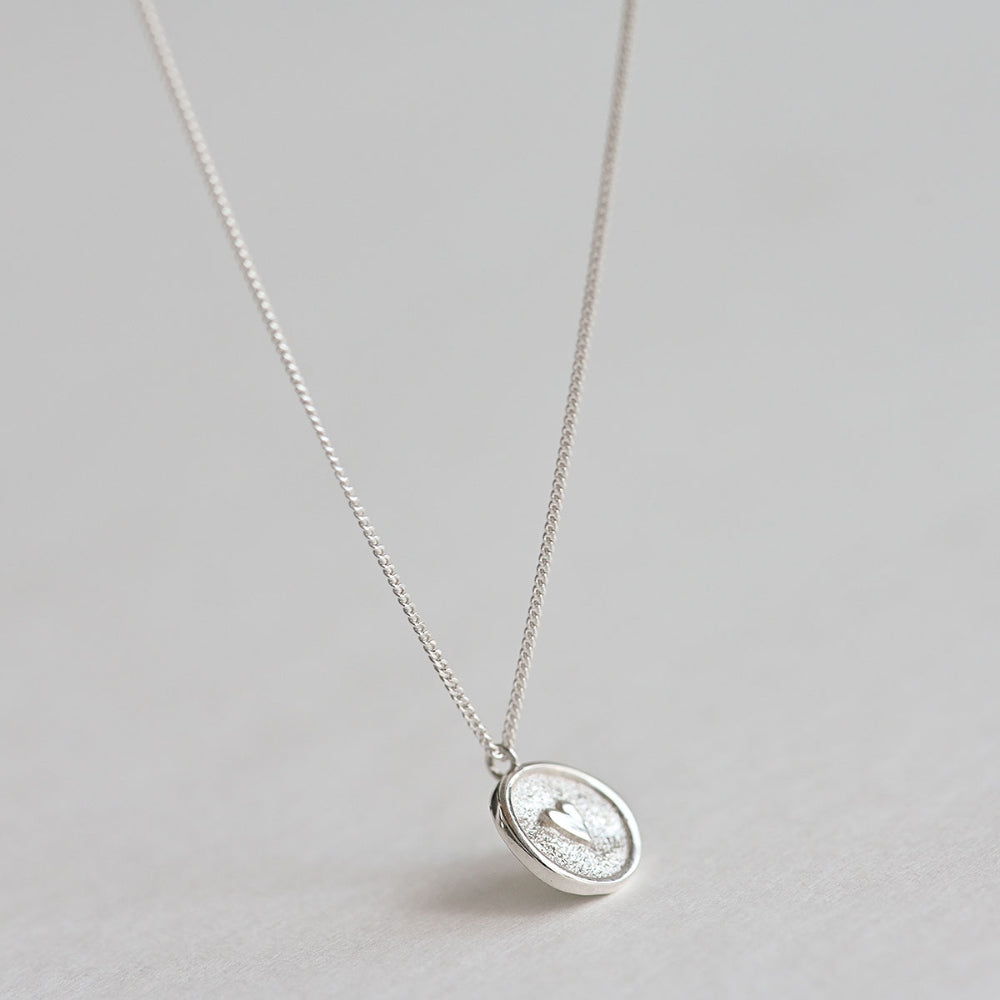 925 silver heart coin necklace_KWAJE635