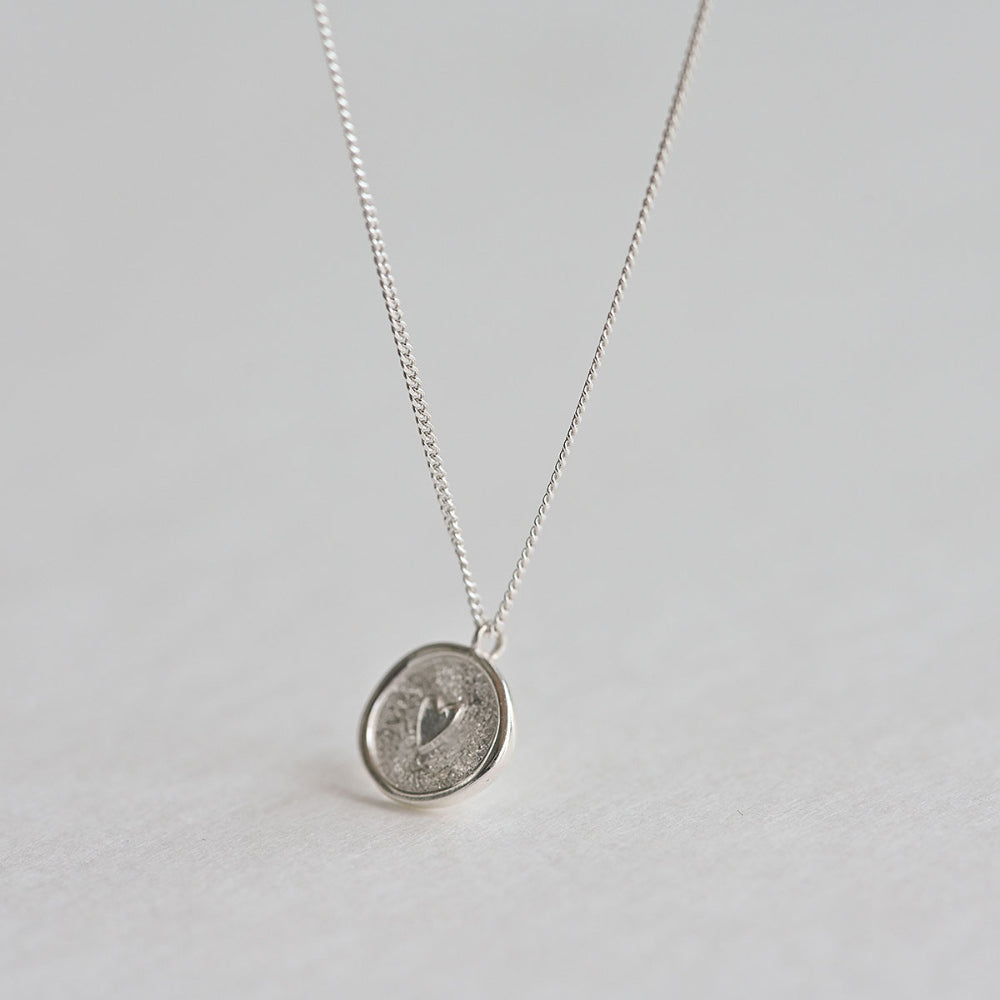 925 silver heart coin necklace_KWAJE635