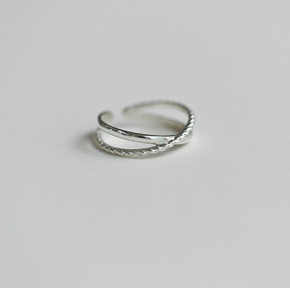 925 silver rope x open ring_KWAJE055