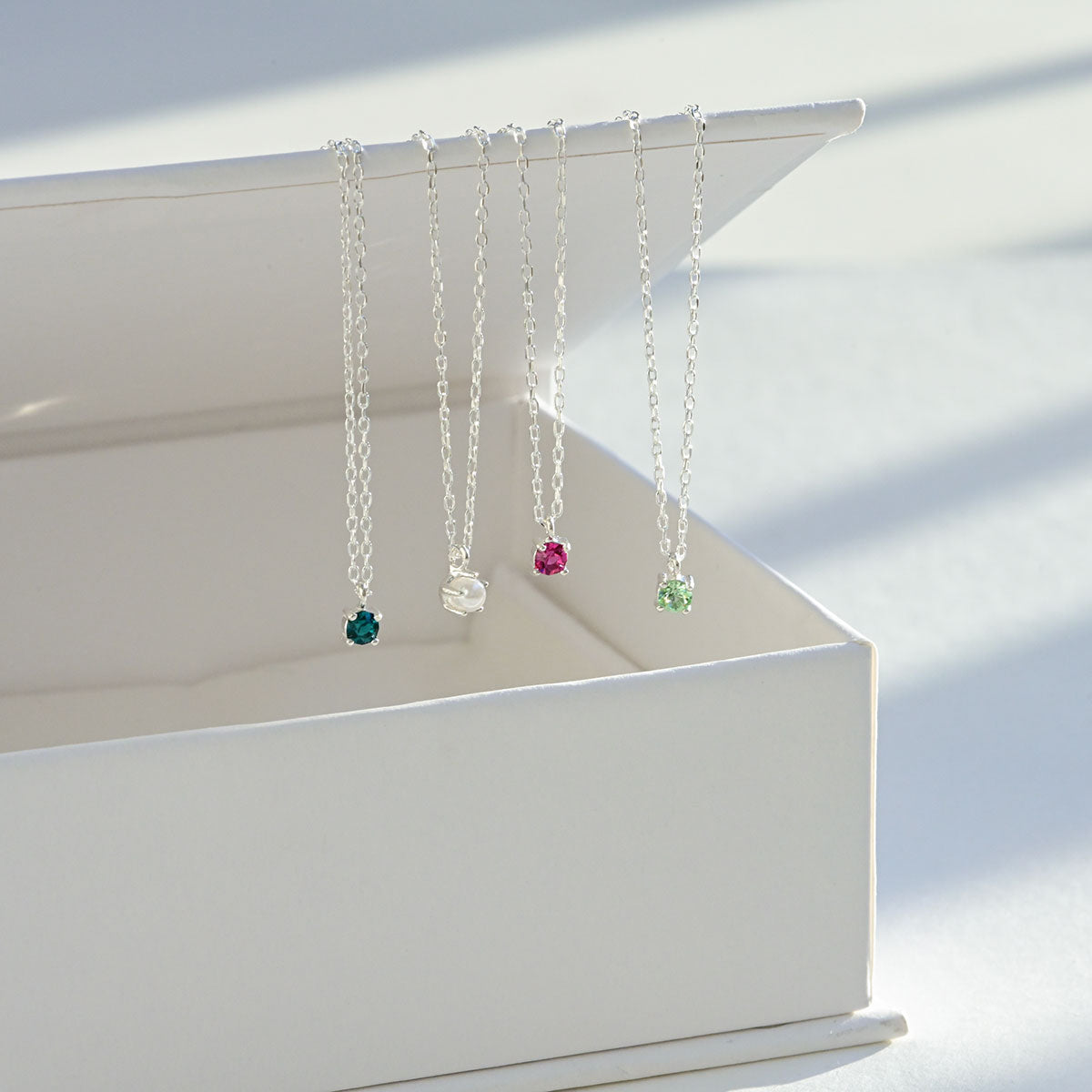 925 Silver Birthstone Necklace_KWAJE158