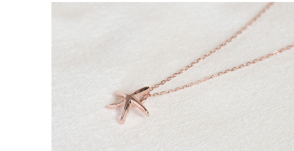 925 silver starfish medal necklace_KWAJE603