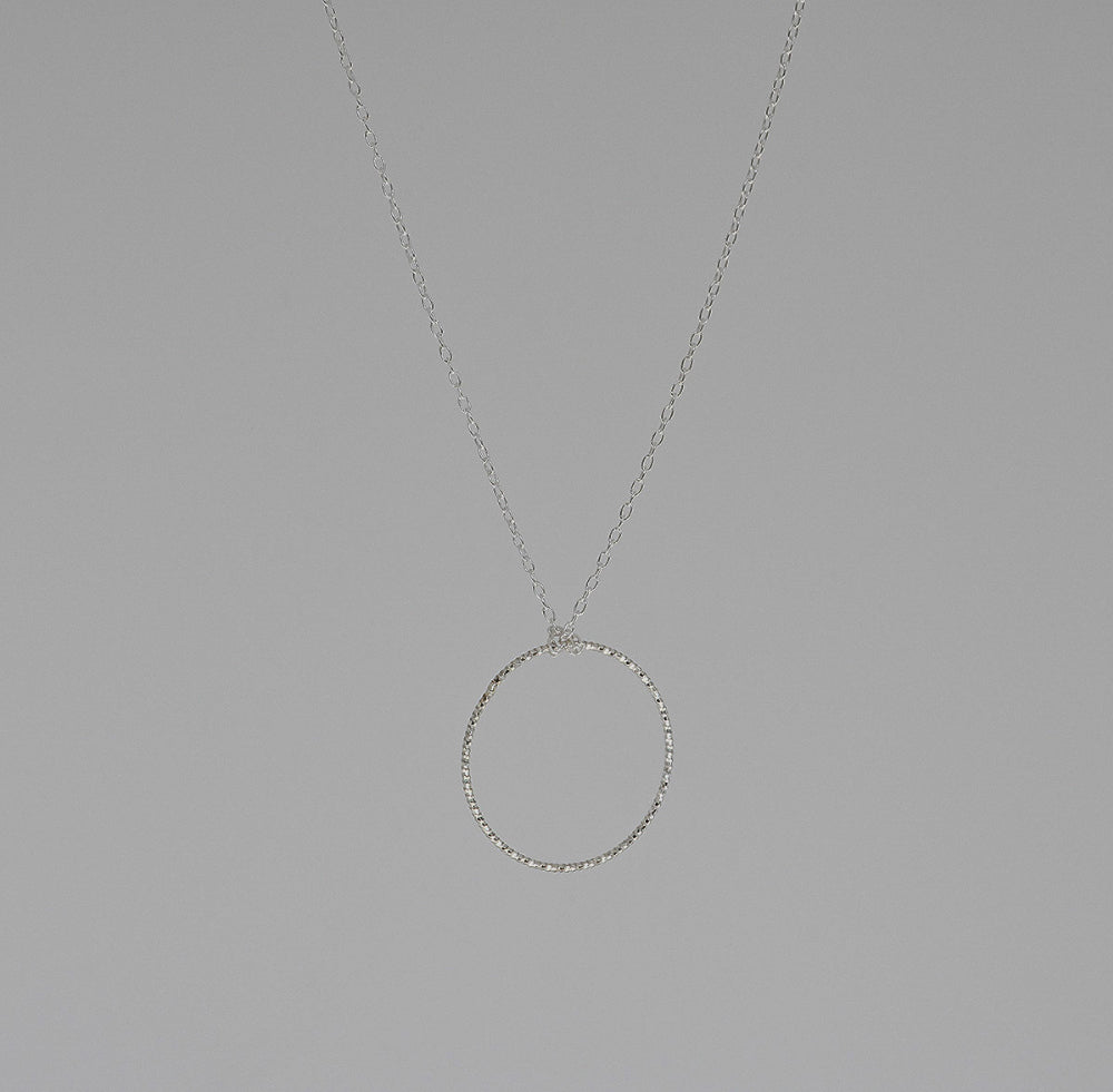 925 Silver Cutting Ring Necklace_KWAJE089