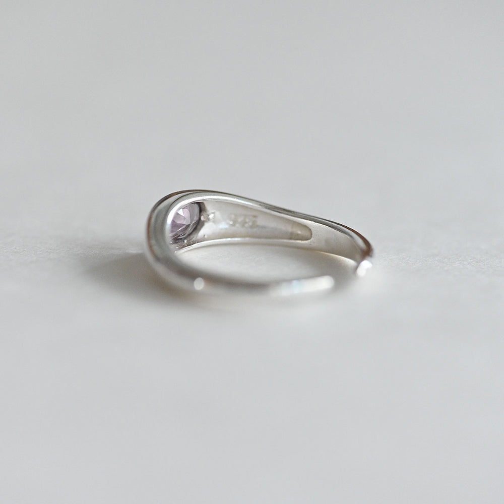 925 Silver Purple Oval Open Ring_KWAJE051