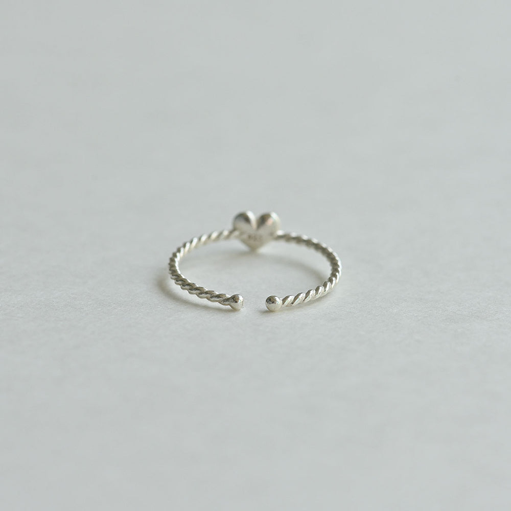 925 silver chubby heart open ring_KWAJE012