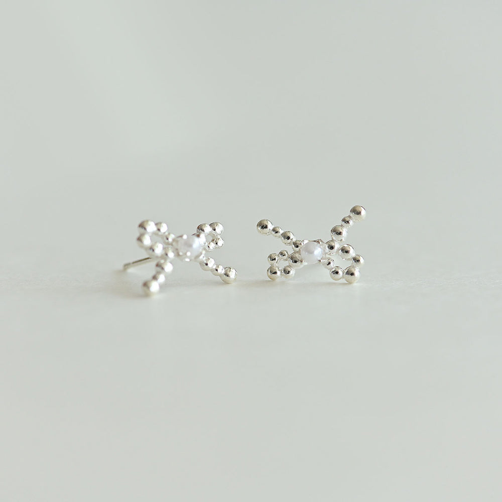 925 silver bubble bone earrings_KWAJE531