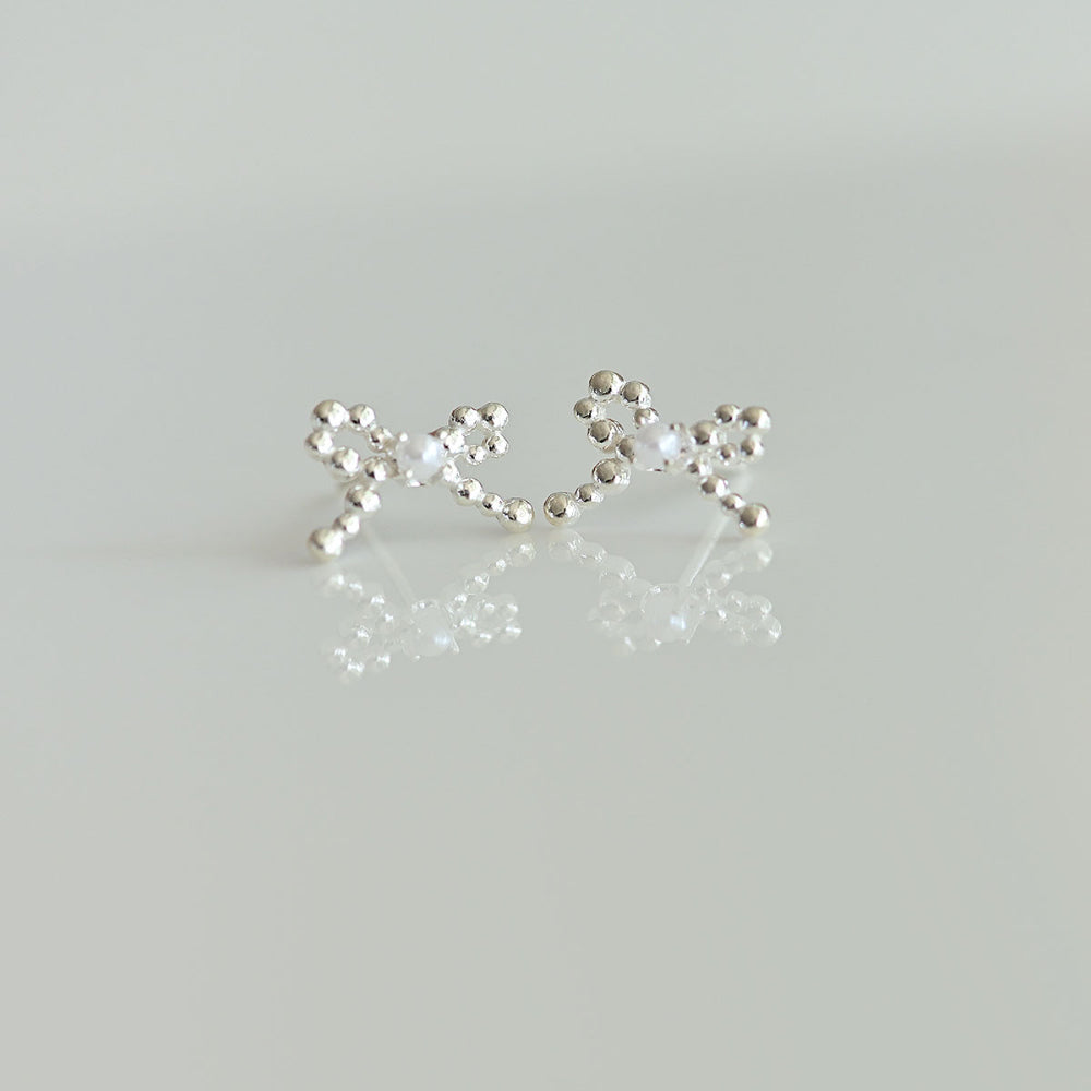 925 silver bubble bone earrings_KWAJE531