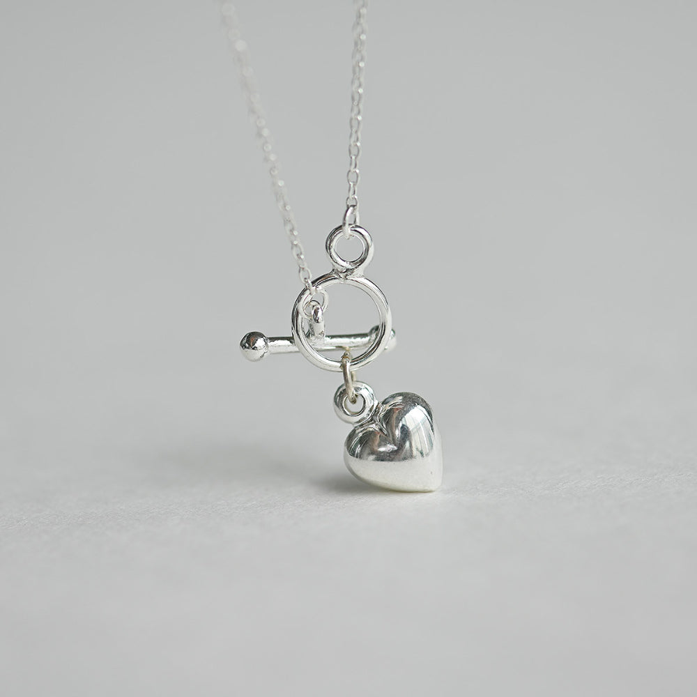 925 silver heart toggle bar necklace_KWAJE441