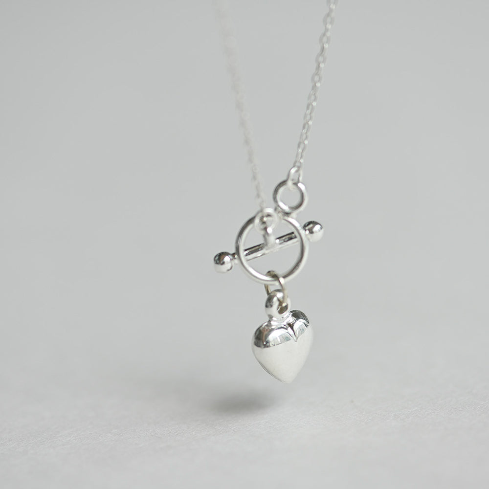 925 silver heart toggle bar necklace_KWAJE441