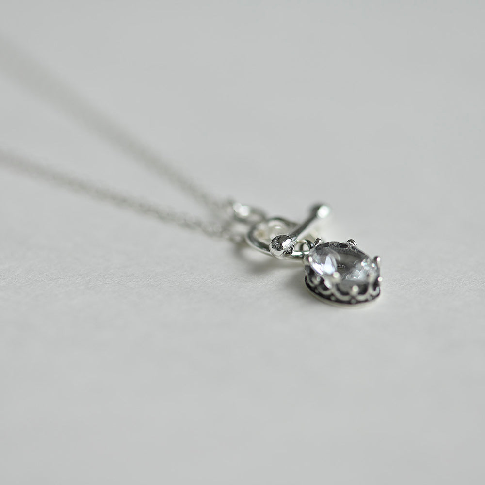 925 Silver Oval Cree Toggle Bar Necklace_KWAJE545