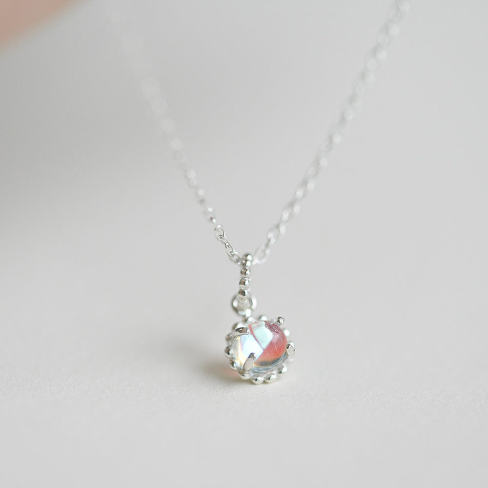 925 Silver AB Ball Chain Pendant Necklace_KWAJE187