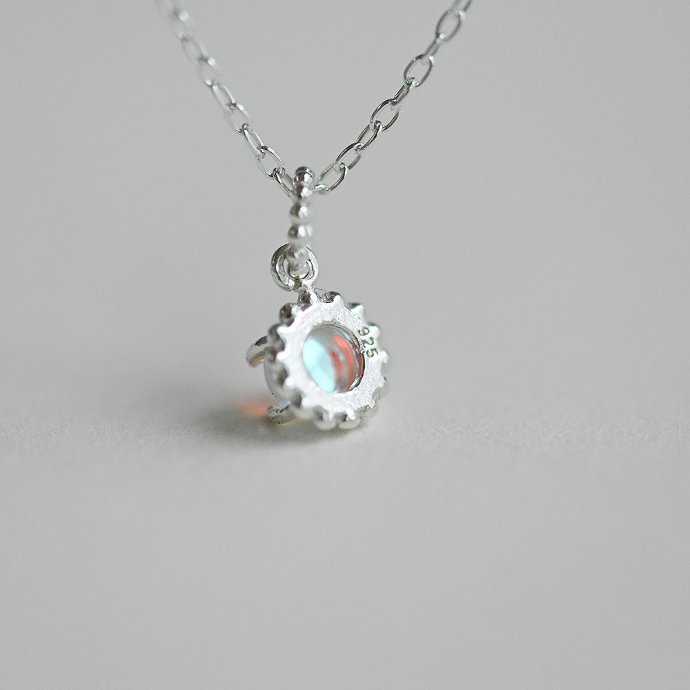 925 Silver AB Ball Chain Pendant Necklace_KWAJE187