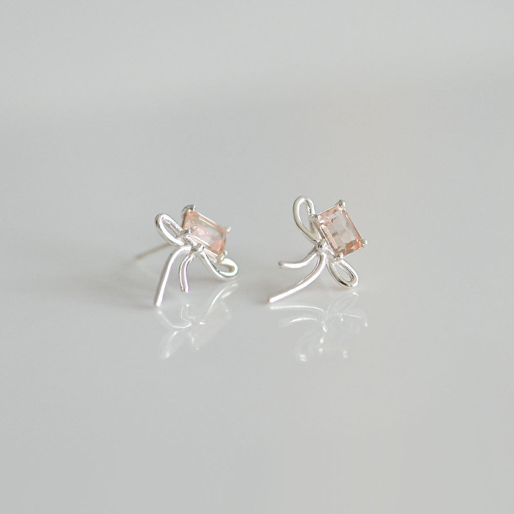 925 Silver Square Ribbon Earrings_KWAJE367