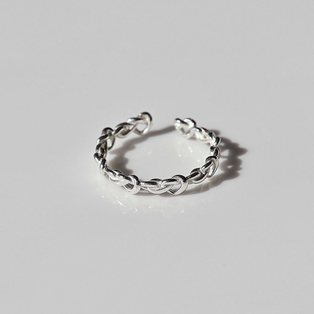 925 silver heart knot open ring_KWAJE035