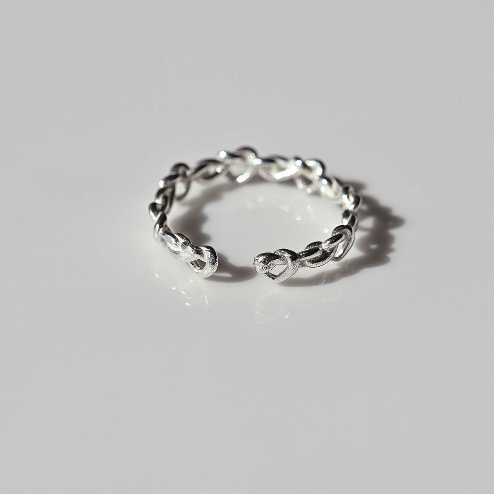 925 silver heart knot open ring_KWAJE035