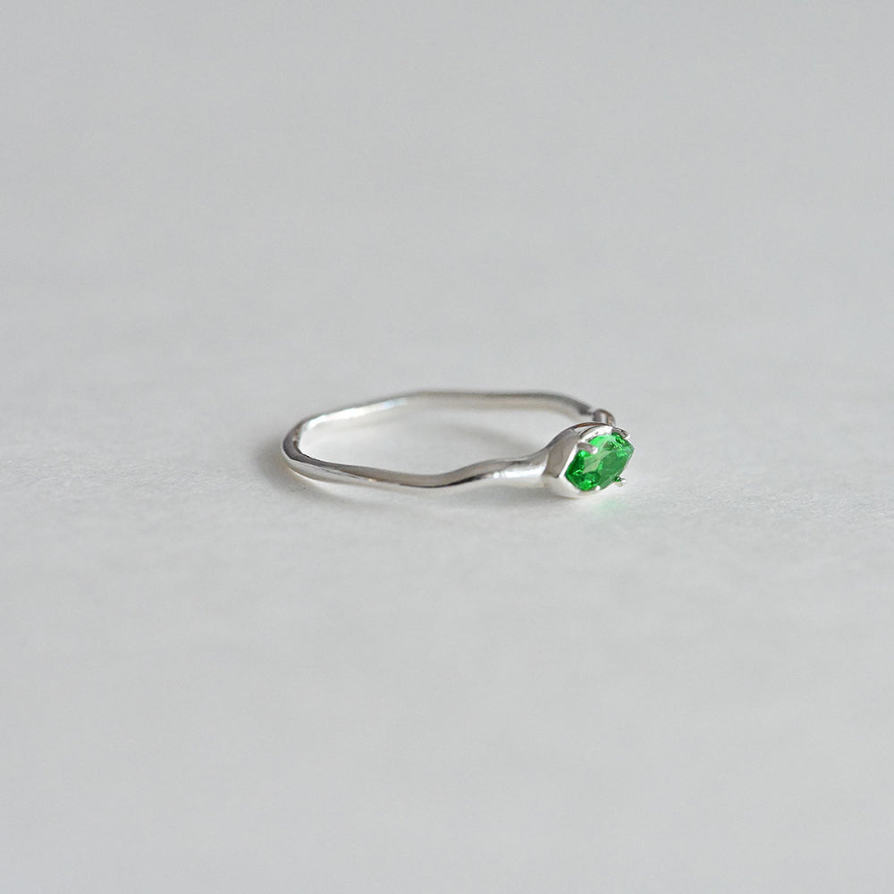 925 Silver Marquise Green Ring_KWAJE262