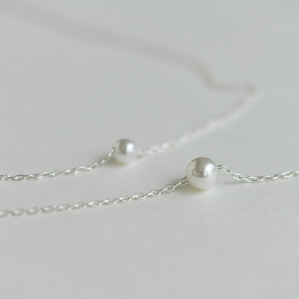 925 silver swollen pearl pendant necklace_KWAJE607