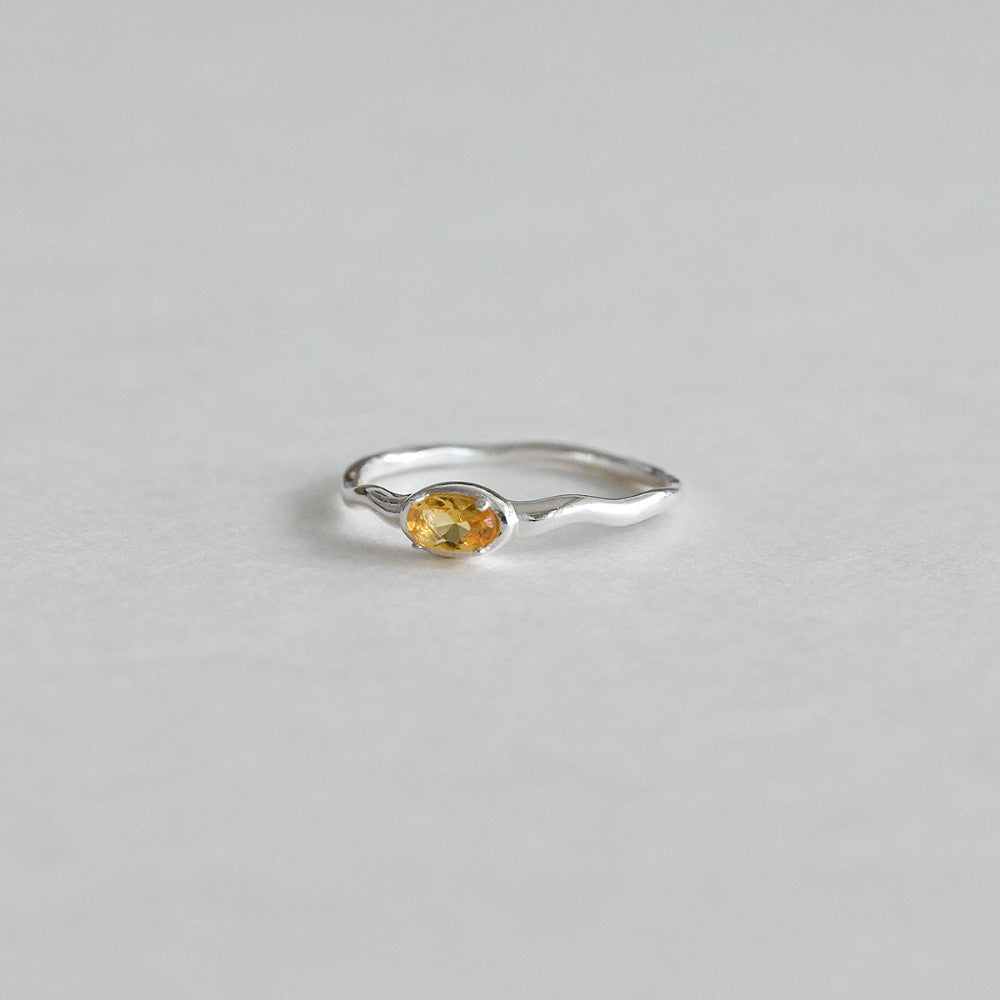 925 Silver Citrine Oval Ring_KWAJE105