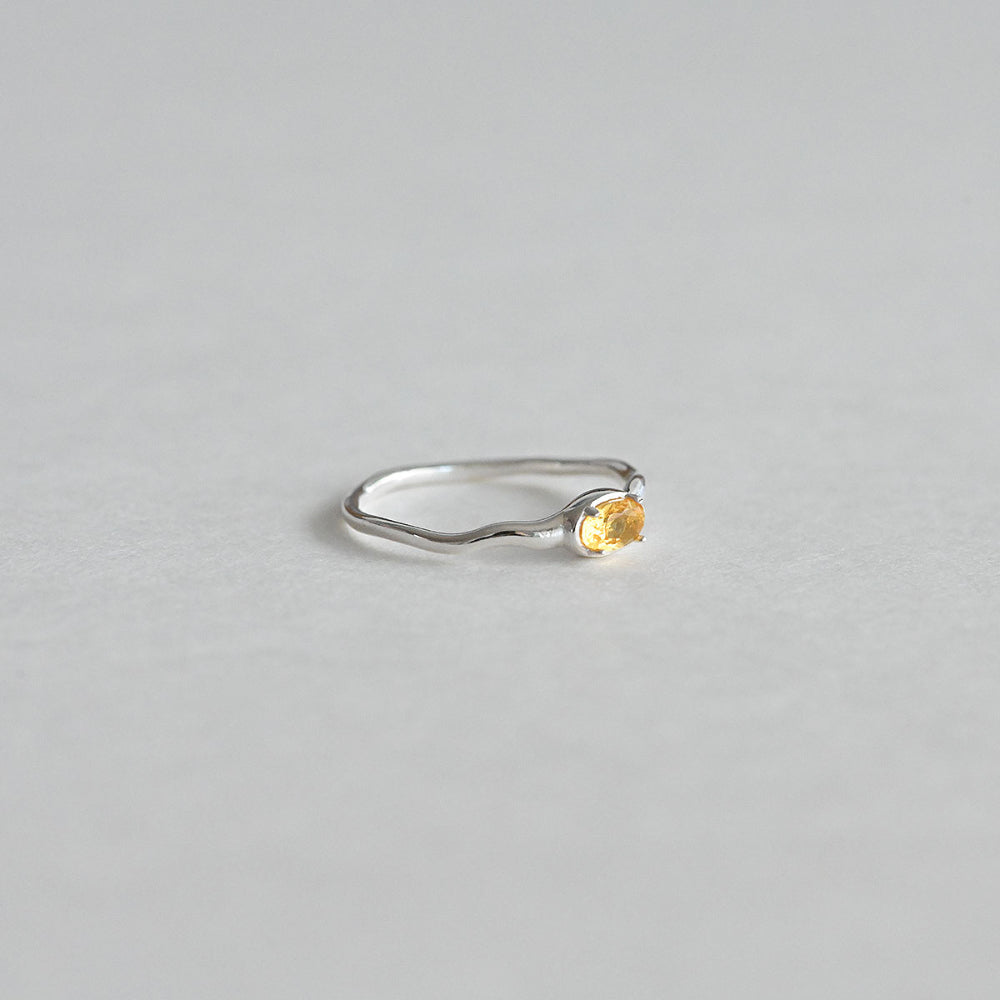 925 Silver Citrine Oval Ring_KWAJE105