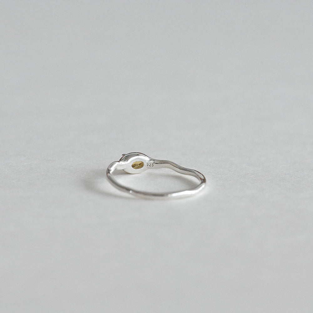 925 Silver Citrine Oval Ring_KWAJE105