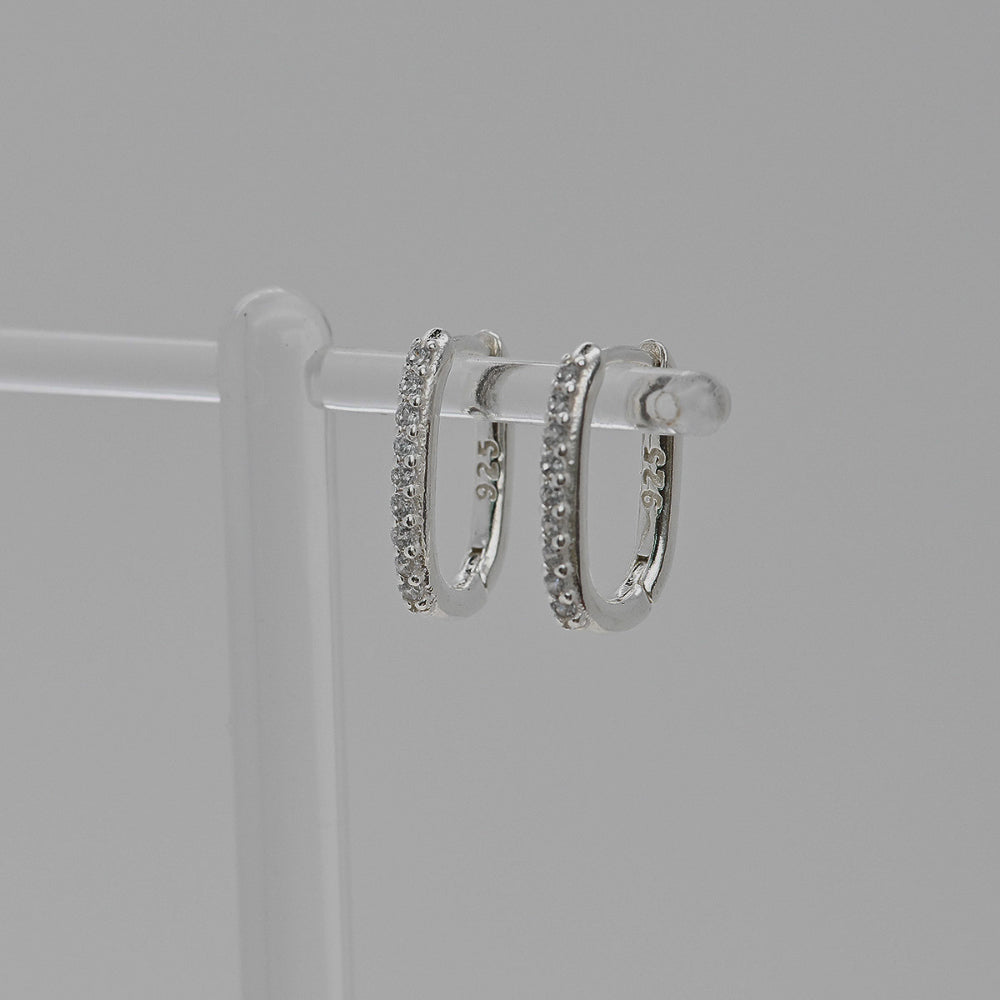 925 silver cubic chain one-touch (small) earrings_KWAJE228