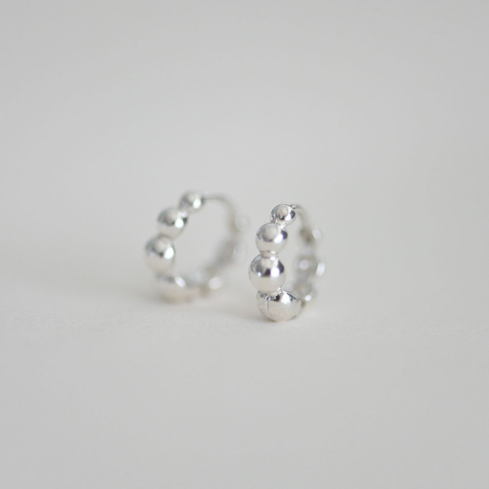 925 silver build ball one touch earrings_KWAJE168