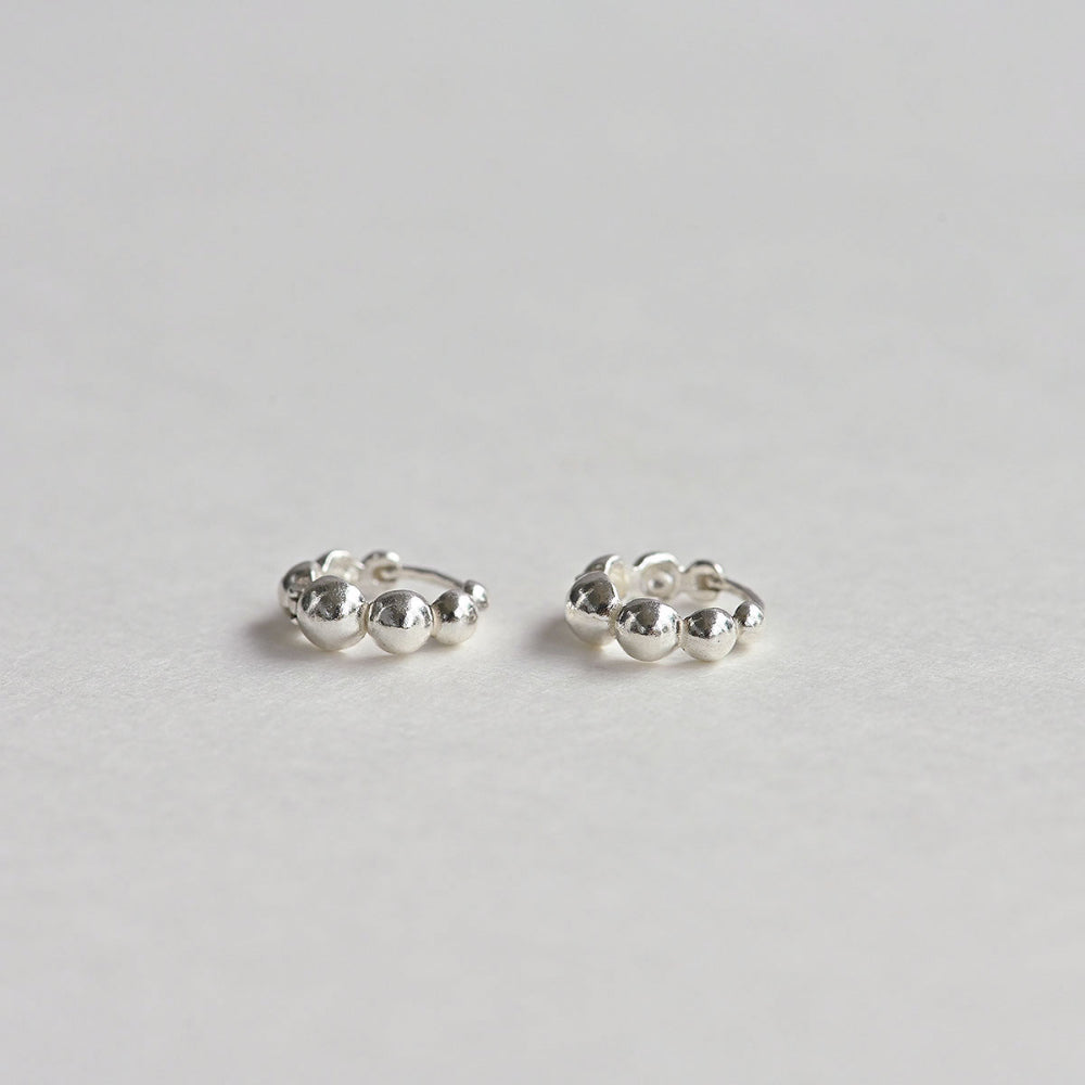 925 silver build ball one touch earrings_KWAJE168