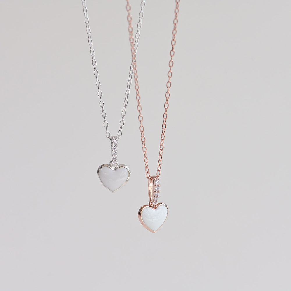 925 silver epoxy heart necklace_KWAJE405