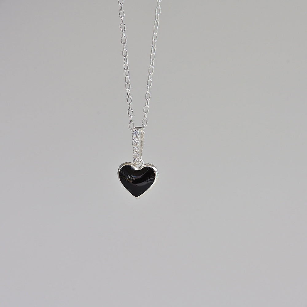 925 silver epoxy heart necklace_KWAJE405