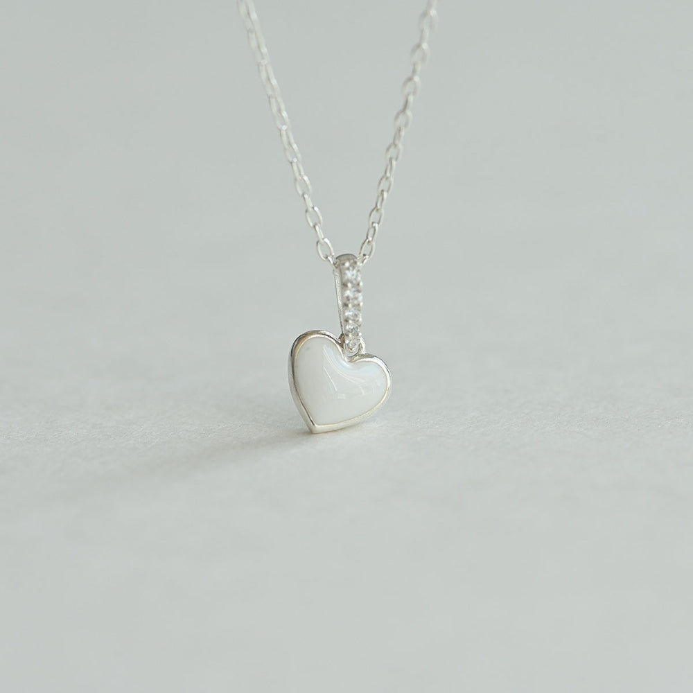 925 silver epoxy heart necklace_KWAJE405