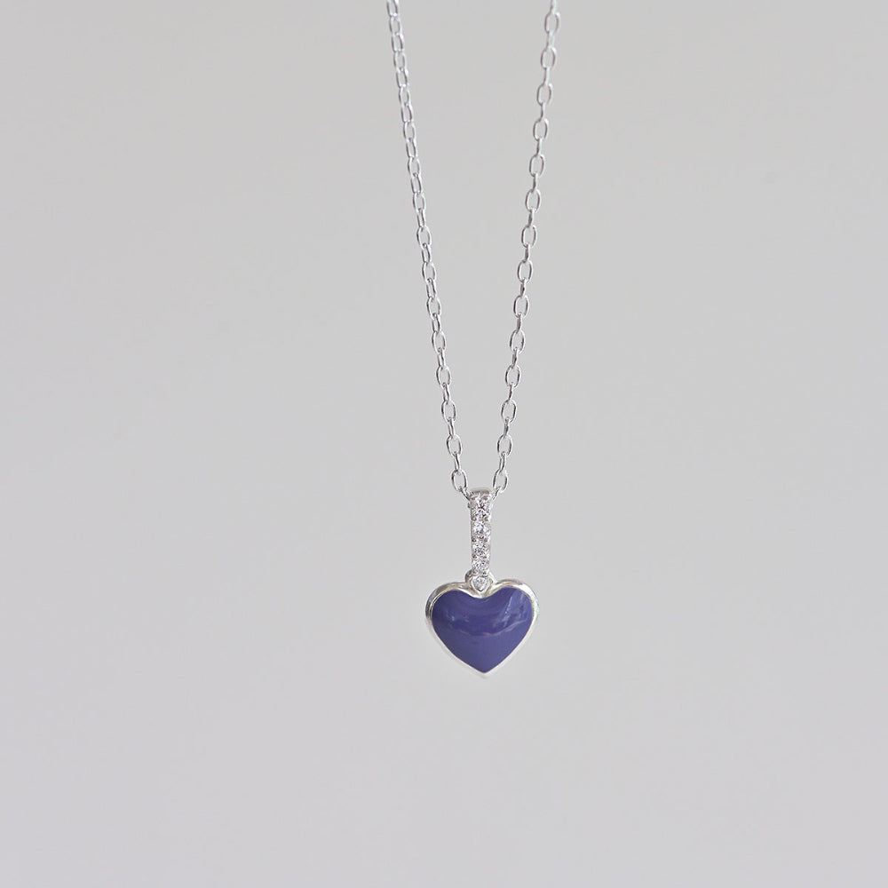 925 silver epoxy heart necklace_KWAJE405