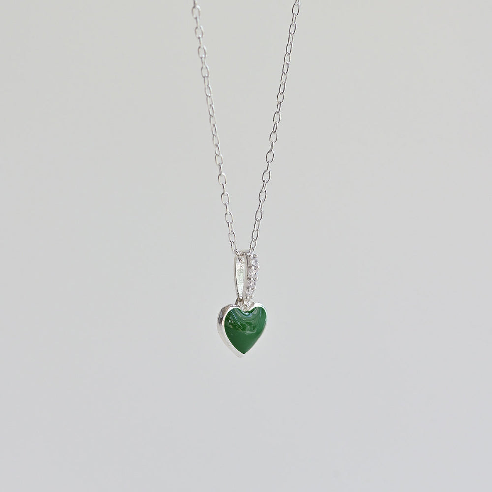 925 silver epoxy heart necklace_KWAJE405