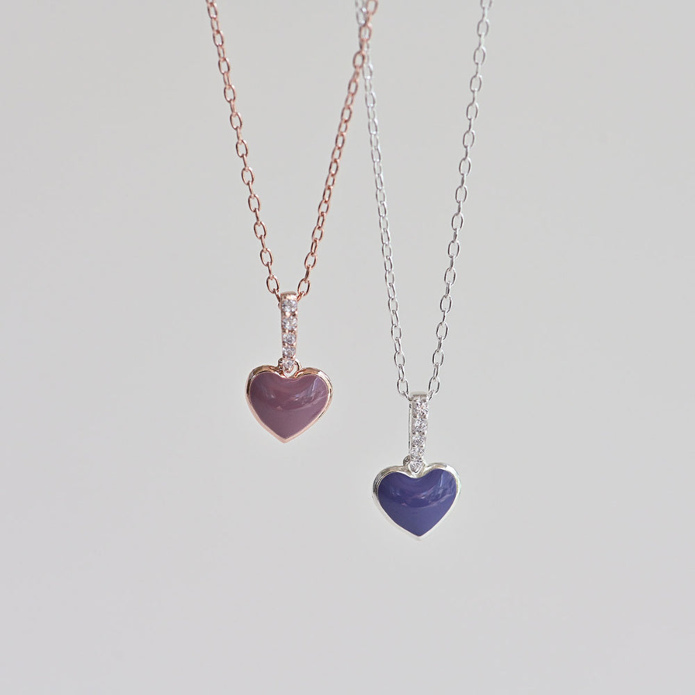 925 silver epoxy heart necklace_KWAJE405