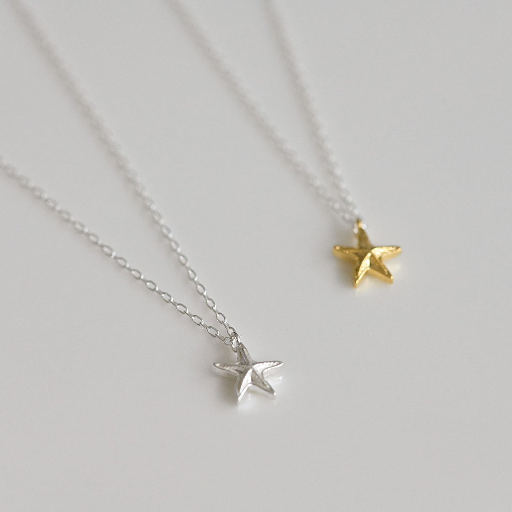 925 Silver Starfish Necklace_KWAJE604