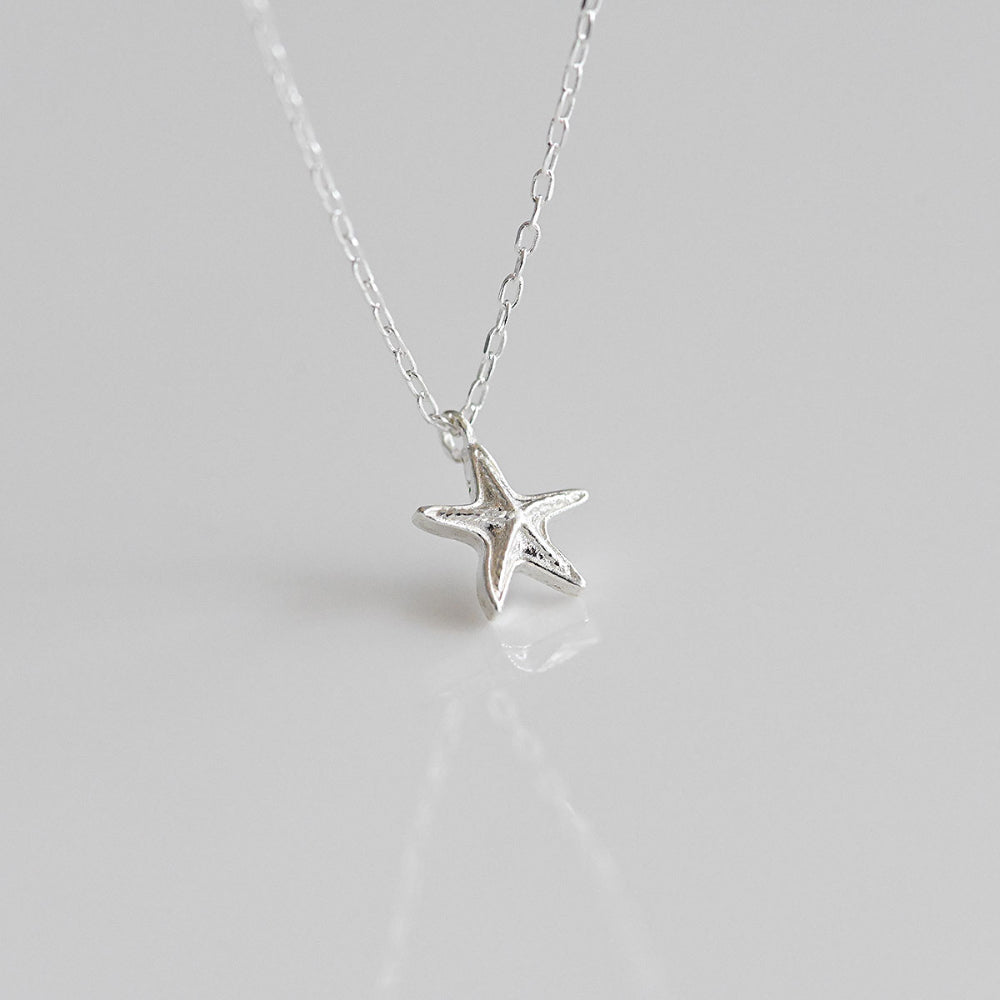 925 Silver Starfish Necklace_KWAJE604