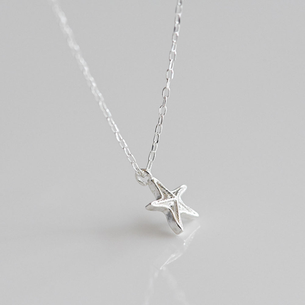 925 Silver Starfish Necklace_KWAJE604