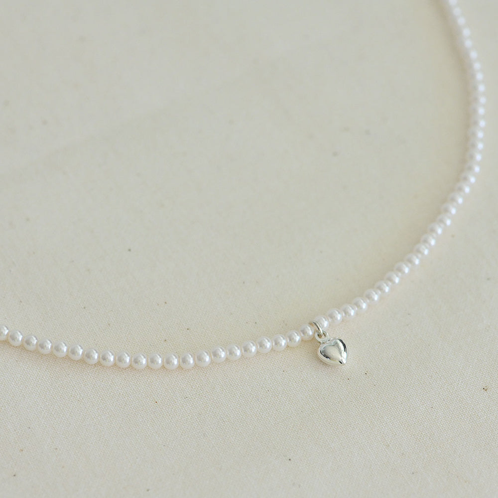 925 Silver Heart No. 0 Nuclear Pearl Necklace_KWAJE429