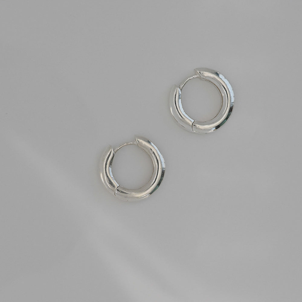 925 silver basic circle 13mm one touch earrings_KWAJE174