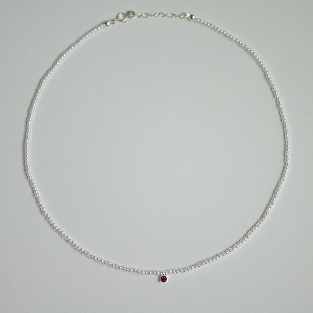 925 Silver 1.5 Pearl Point Orchid Necklace_KWAJE178