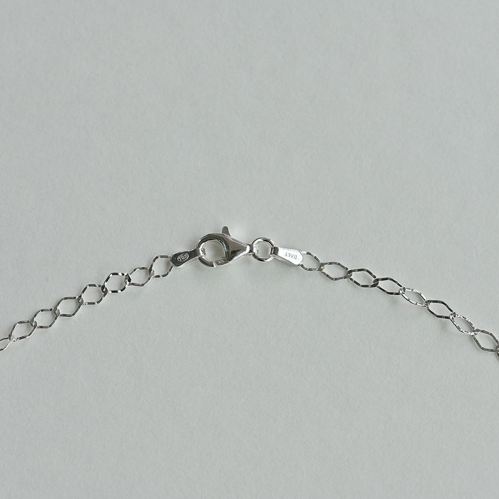 925 silver small hammering chain necklace_KWAJE592