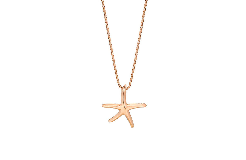 925 Silver Starfish Box Chain Necklace_KWAJE602