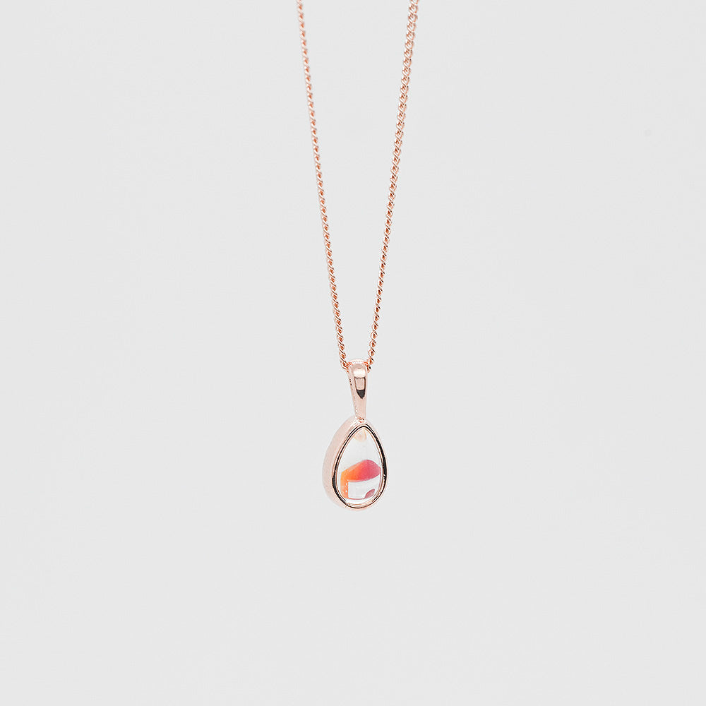 925 silver AB color water drop necklace_KWAJE189