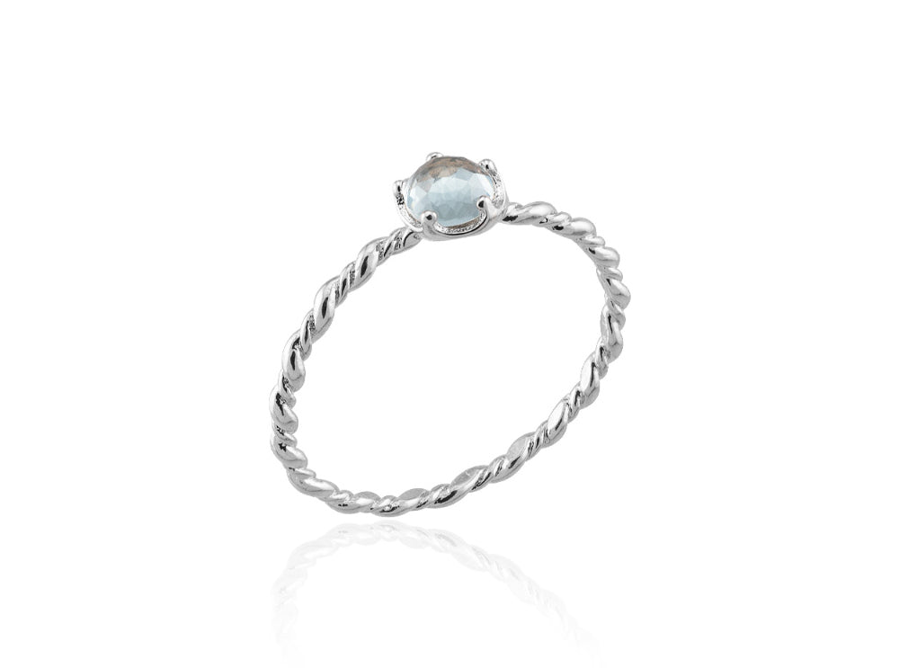 925 Silver Aqua Gemstone Twisted Ring No. 13_KWAJE097