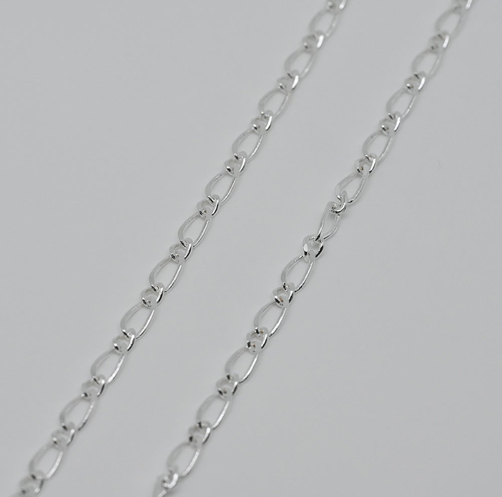 925 silver Figaro 250 chain necklace 40cm_KWAJE409