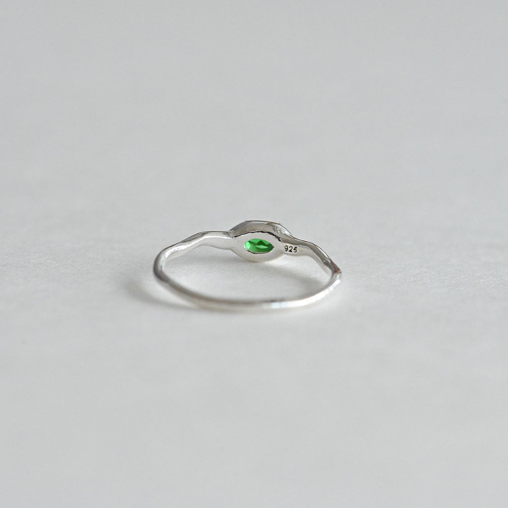 925 Silver Marquise Green Ring_KWAJE262