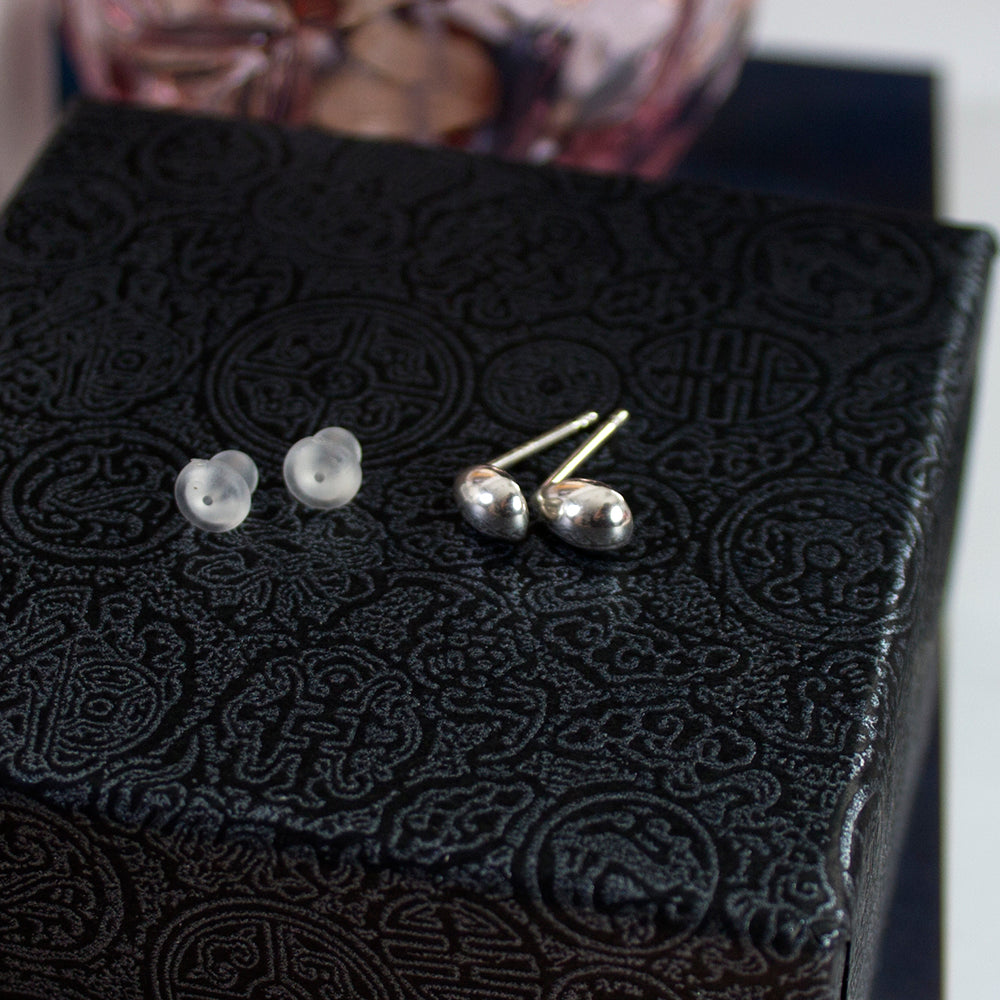 925 Silver Mini Water Drop Face Earrings_KWAJE076