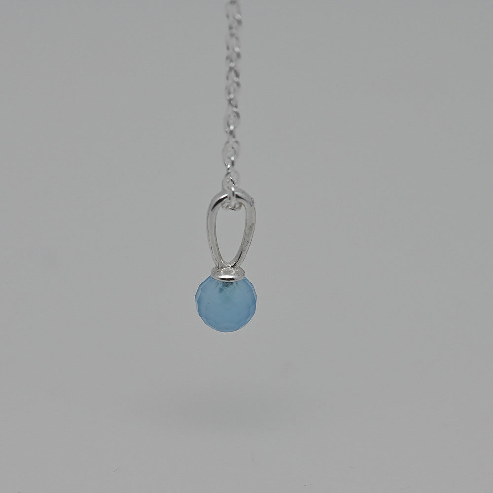 925 silver natural chalcedony necklace_KWAJE451