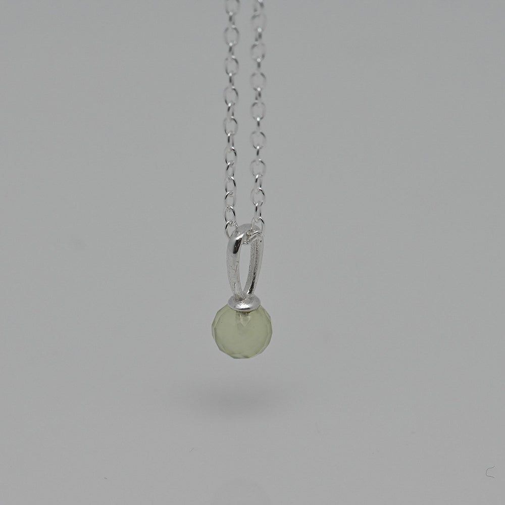 925 silver natural chalcedony necklace_KWAJE451